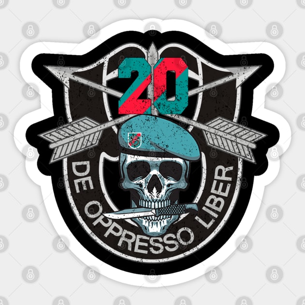 20th Special Forces Group Skull De Oppresso Liber SFG - Gift for Veterans Day 4th of July or Patriotic Memorial Day Sticker by Oscar N Sims